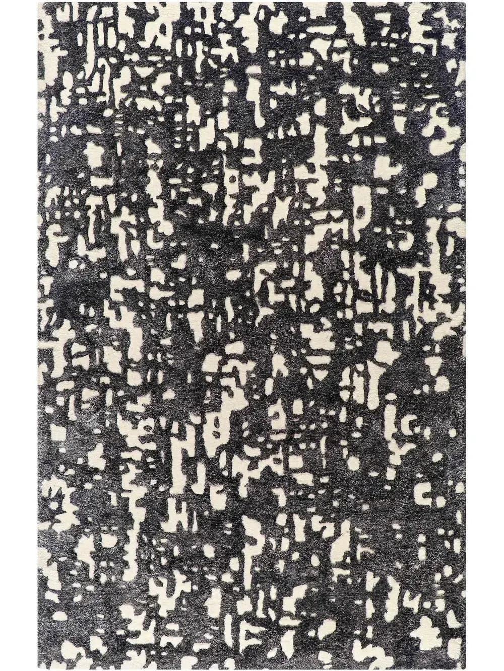 Scribble Monochrome Abstract Art Rug view 1