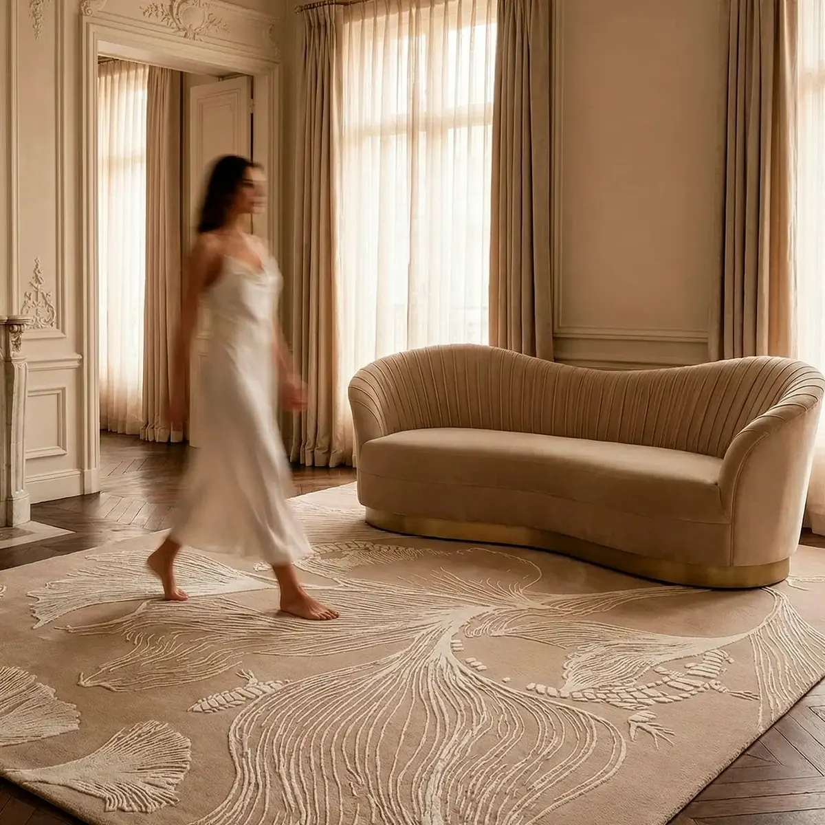Flora Veil Hand-Tufted Wool & Silk Rug view 2