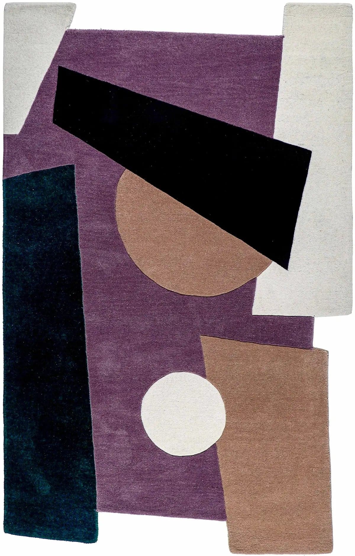 Serene Hand-Tufted Geometric Wool Rug view 1