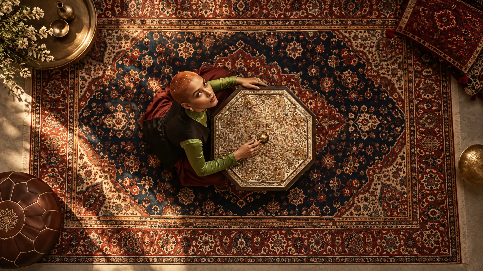 Luxury bespoke Persian carpet with rich organic dyes
