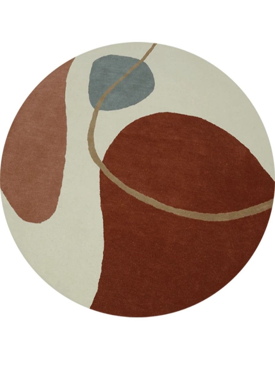 Maro Orb Circular Dining Table Rug - Handcrafted Dining Room Rugs
