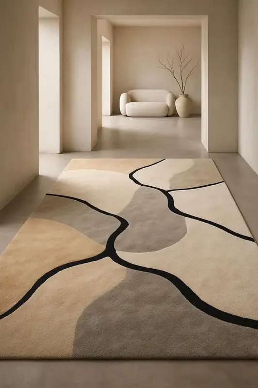 Komorebi Abstract Hand Tufted Wool Rug - Handcrafted Hand Tufted Rugs
