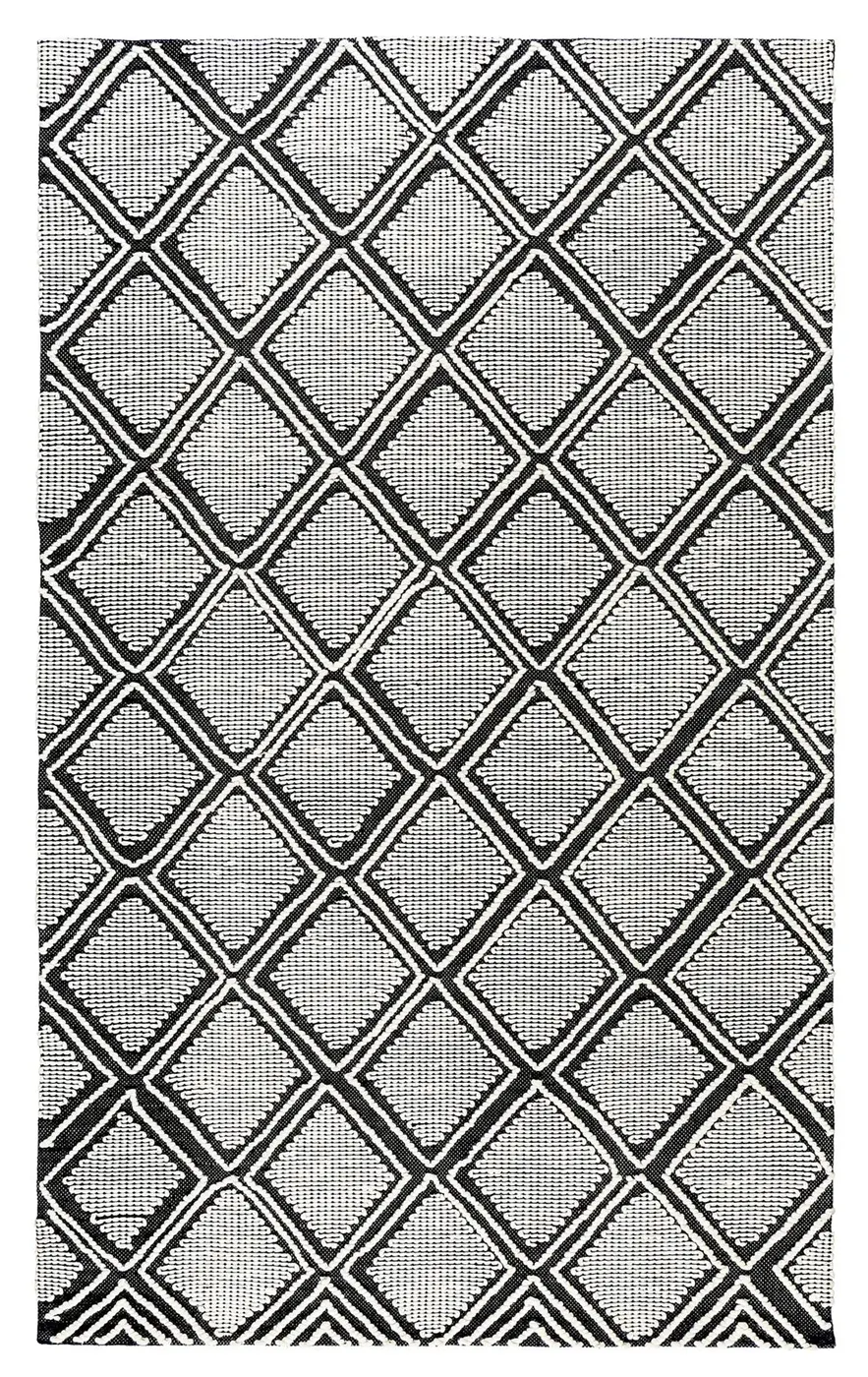 Cross Flat Geometric Wool Rug - Handcrafted Handwoven Rugs